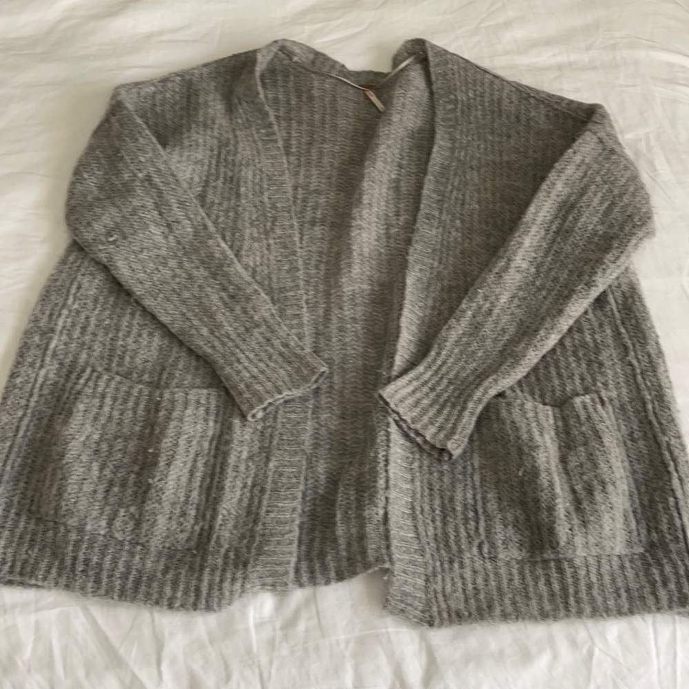 Free People Gray Cardigan Sweater